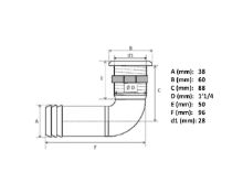 Slika Ispust 90° 38x60x88mm