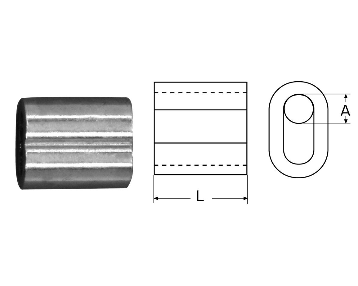 Slika Bakrena kopča za sajlu 3 mm