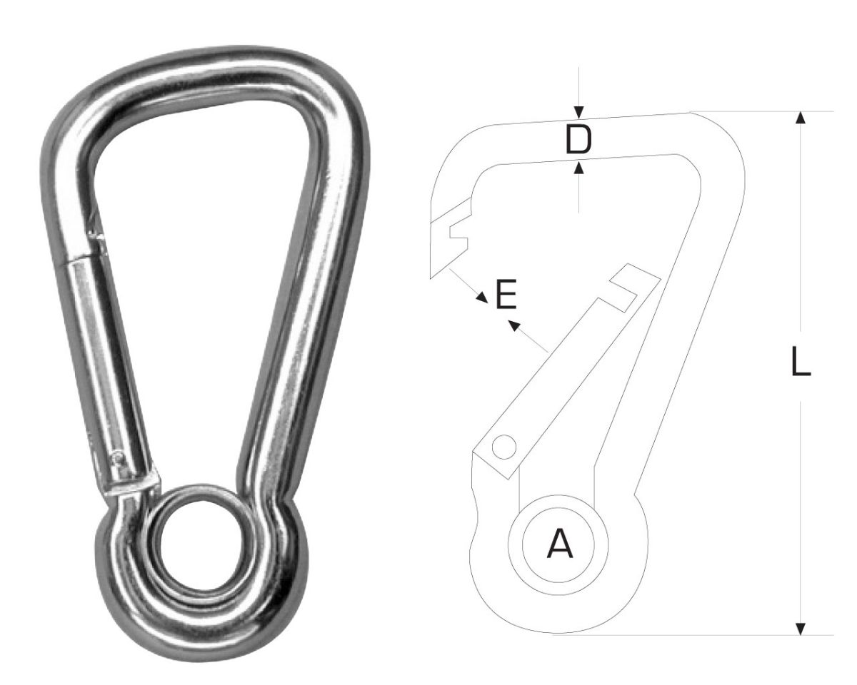 Slika Karabiner sa okom,asimetrični 10x100mm