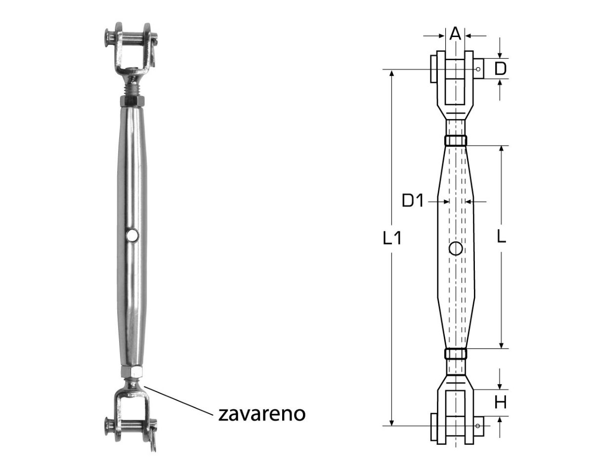 Slika Zatvoreni zatezač a4 2xvilica m16