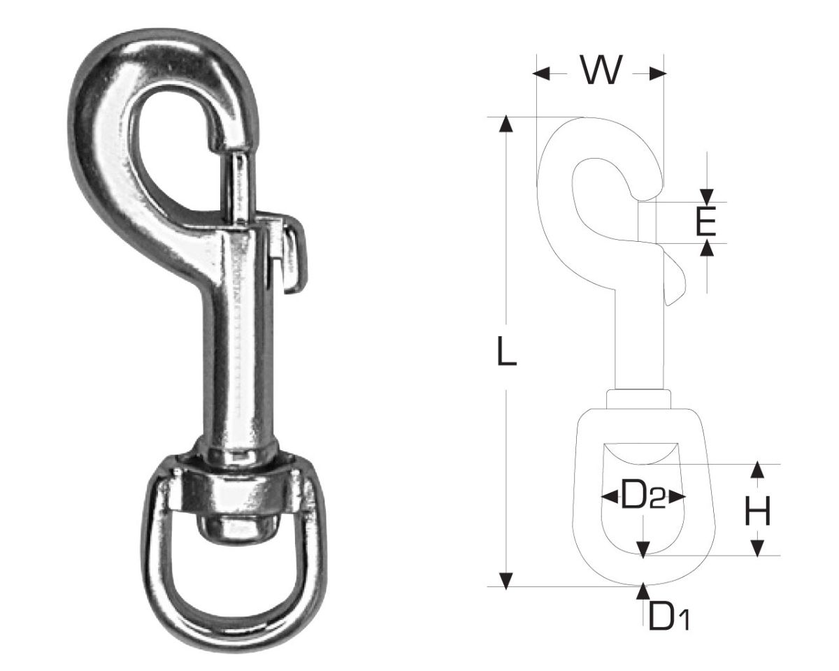 Slika Okretni karabiner l120mm