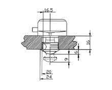 Slika Bravica za brodska vrata 16x24mm