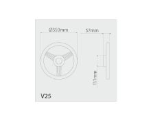 Slika Volan v25w bijeli, 350mm, inox