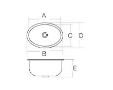 Slika Sudoper ovalni 380x265x130, inox