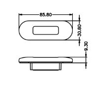 Slika LED svjetlo, bijelo, 85.8x30.8mm, aisi304