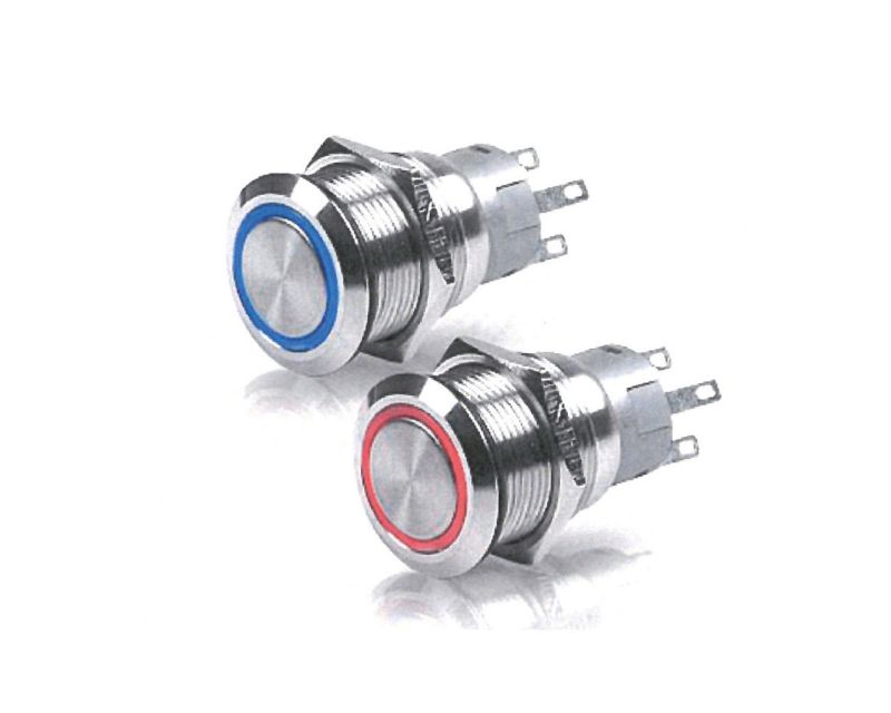 Slika Prekidač 12V/5A inox OFF-ON plavi