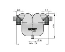 Slika Separator/prigušivač voda/gorivo Ø60/50mm LGS6050 (12 litara)