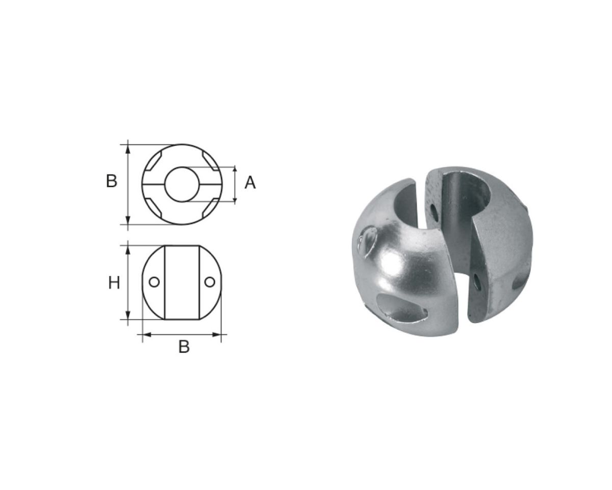 Slika Cink anoda za osovine Ø20x50x47mm