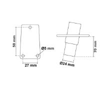 Slika Sidreno svjetlo Pole360° 600mm, serija "Crna"