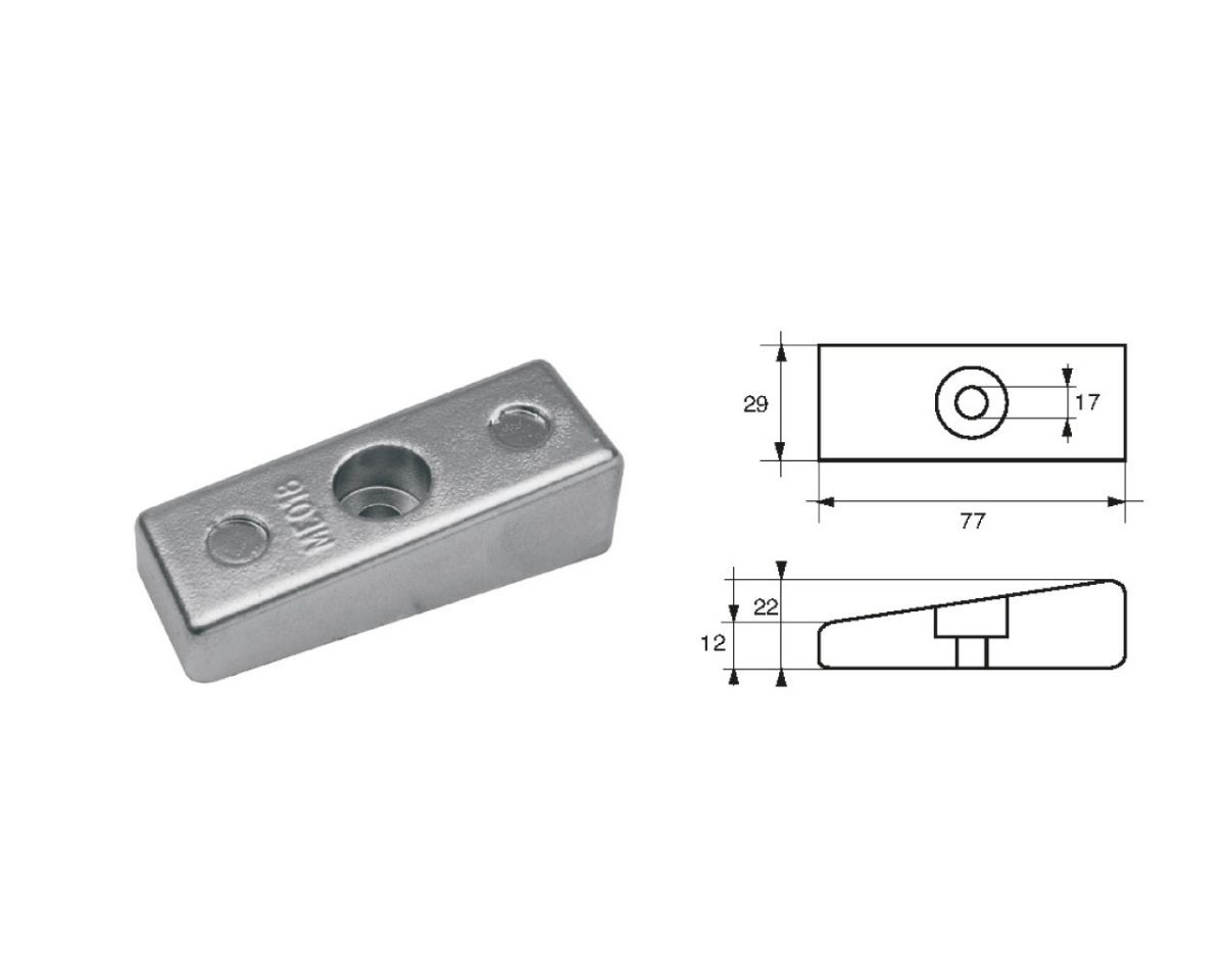 Slika Cink anoda mercury-mercruiser fm-16, 77x29x22-12mm