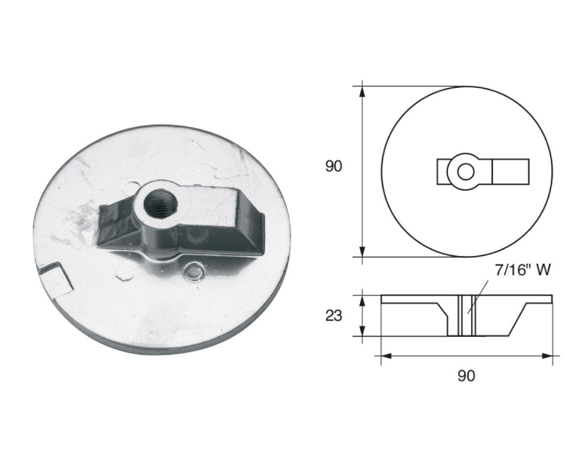 Slika Cink anoda mercury-mercruiser fm-20, Ø90x23mm