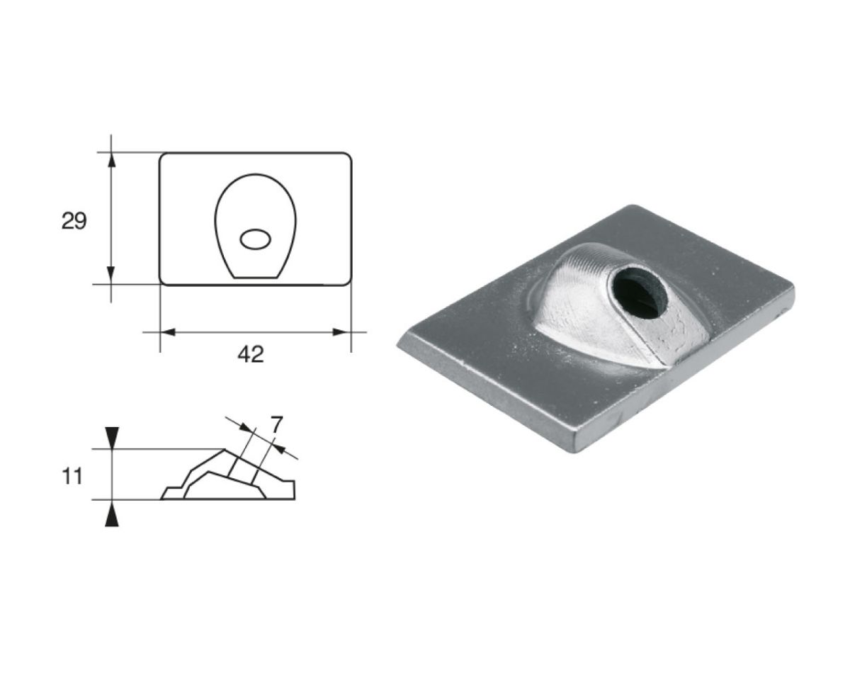 Slika Cink anoda mercury-mercruiser fm-7 bis, 42x29x11mm