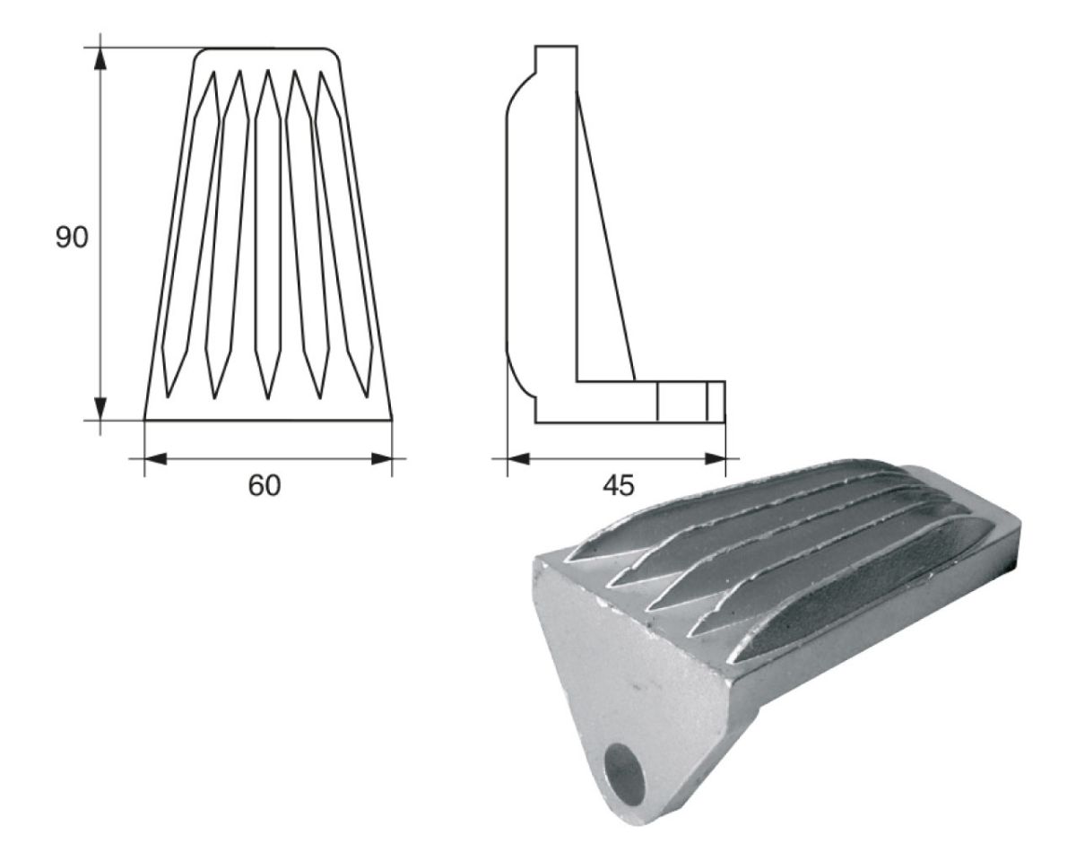 Slika Cink anoda f-j 90, 60x45x90mm