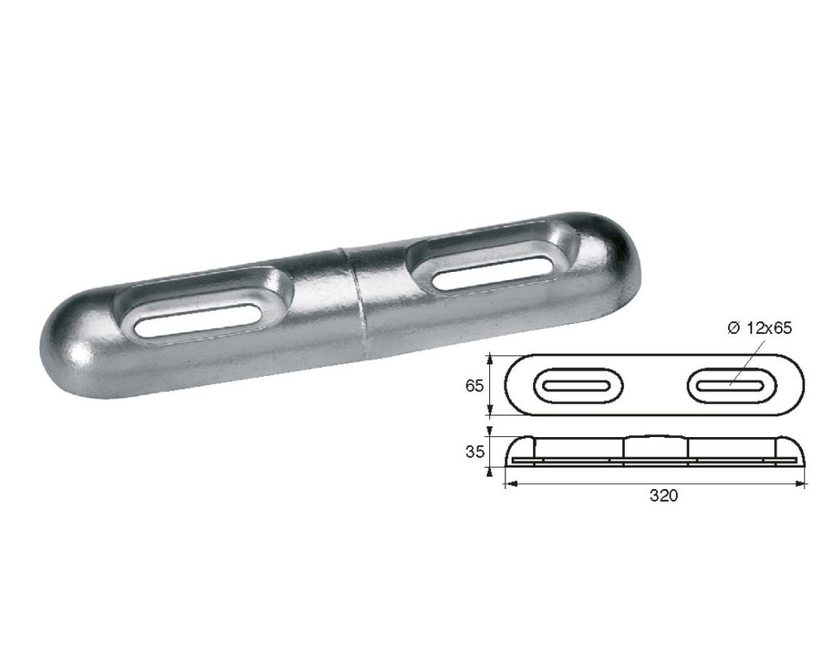 Slika Magnezijska anoda fx-3d/mg, 0,7kg, 320x65x35mm