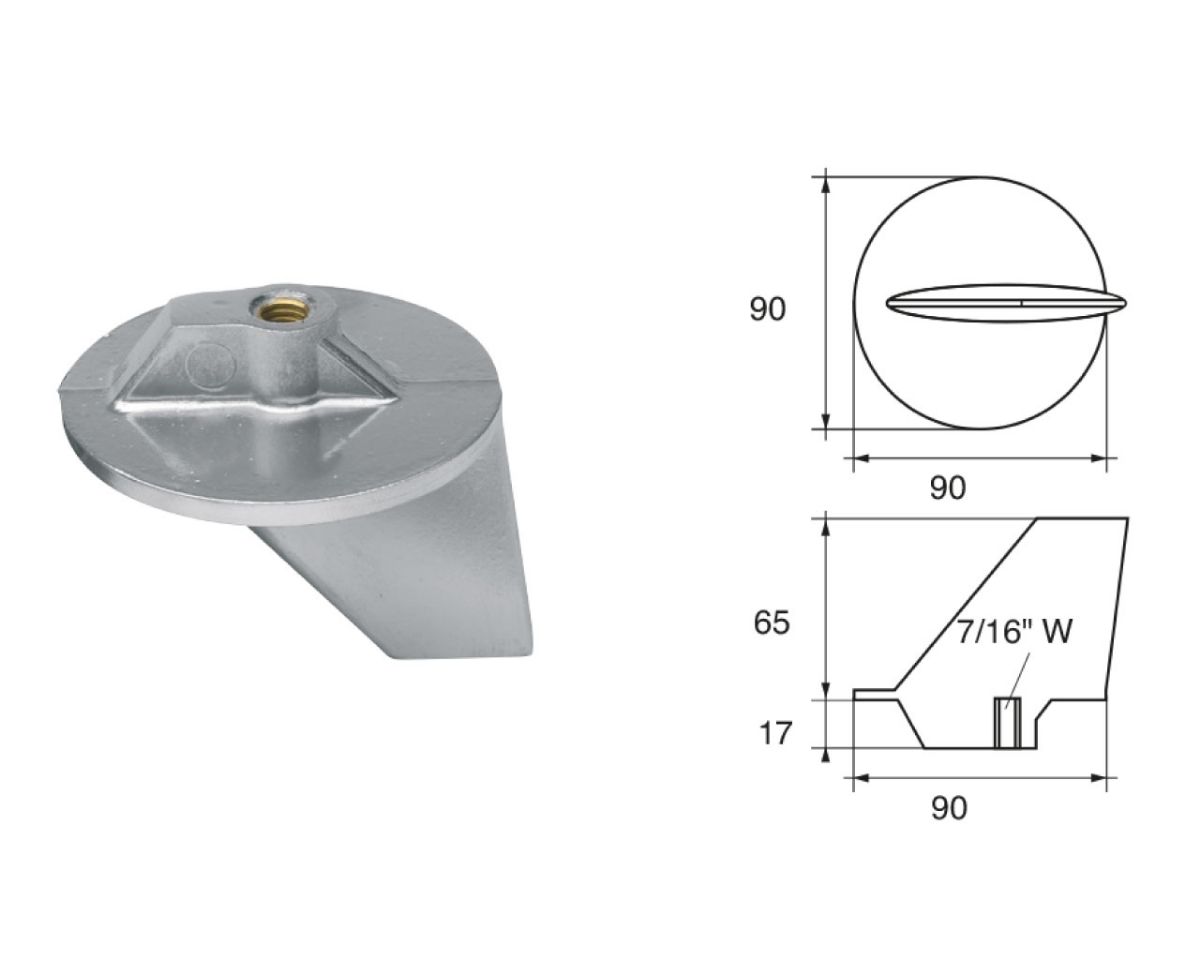 Slika Cink anoda mercury-mercruiser fm-1, Ø90mm