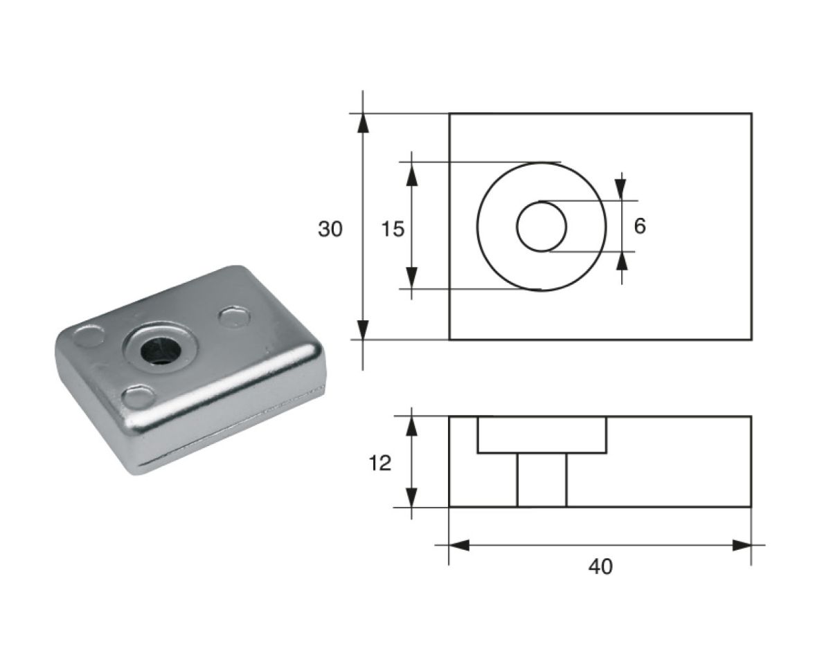 Slika Cink anoda suzuki fm-10/s,40x30x12mm