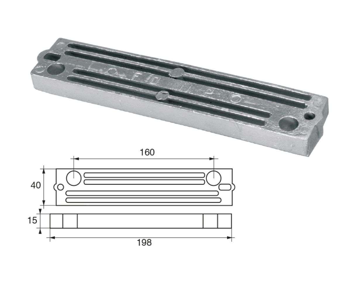 Slika Cink anoda suzuki fm-12/s, 198x40x15mm