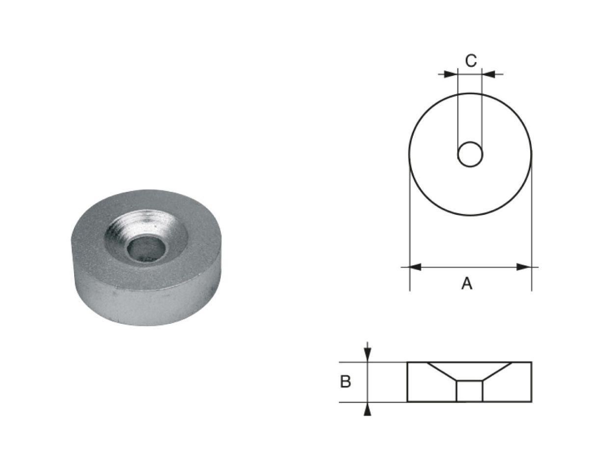 Slika Cink anoda tohatsu f-to-5, Ø24x8mm