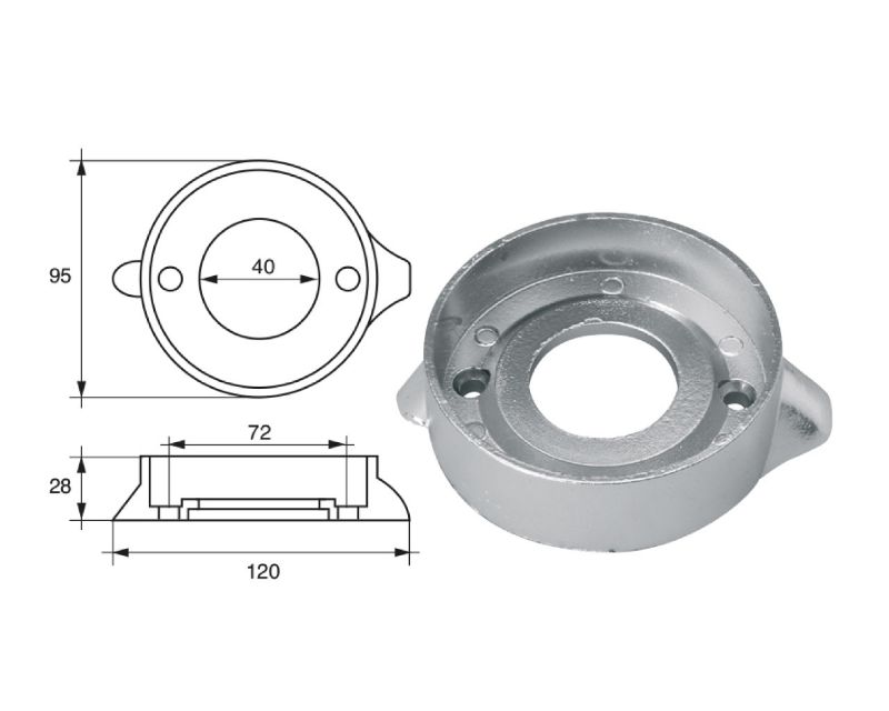 Slika Cink anoda volvo penta f-v.p.120/s, Ø95x28mm