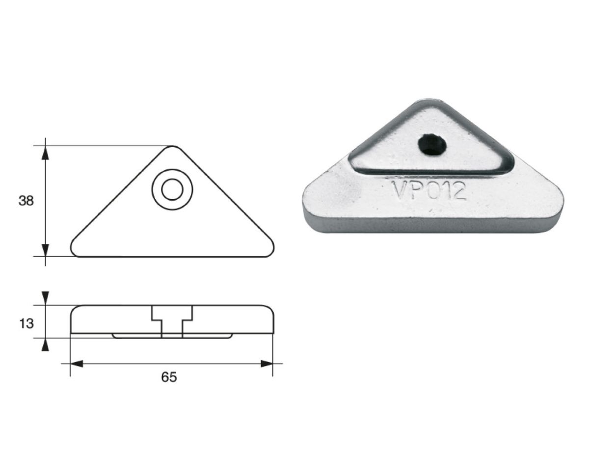 Slika Cink anoda volvo penta f-v.p.35, 65x38x13mm