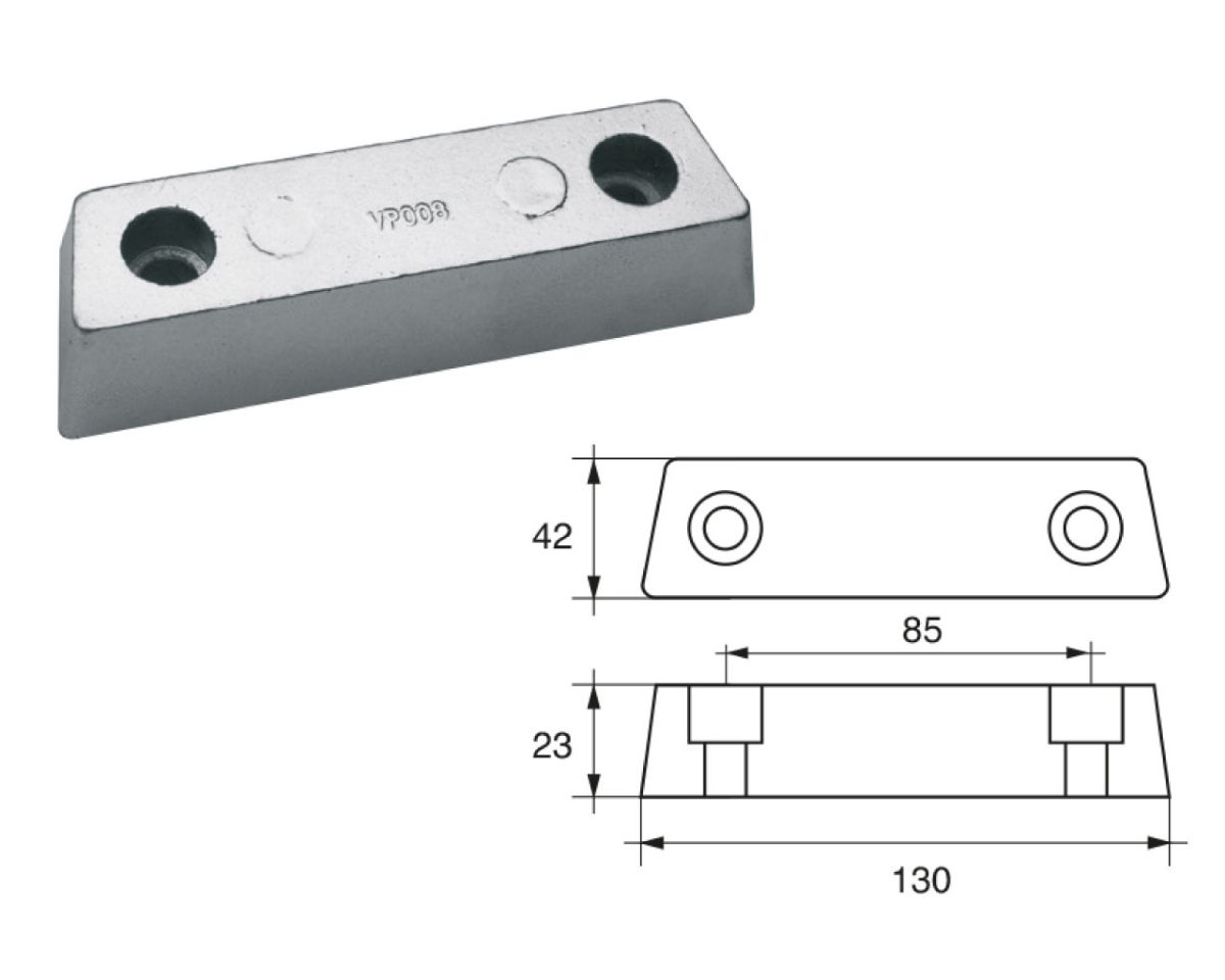 Slika Cink anoda volvo penta f-v.p.t., 130X42X23mm