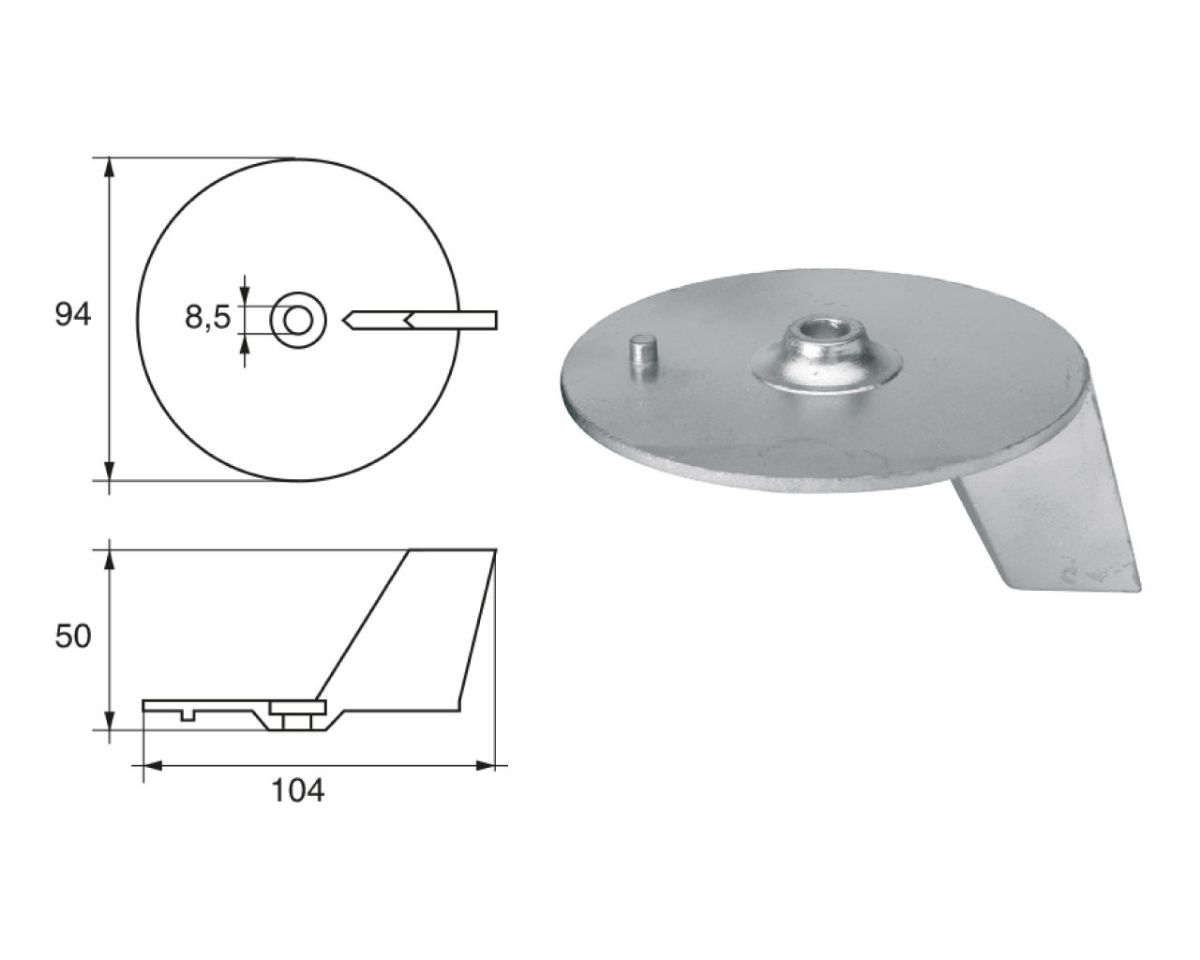 Slika Cink anoda yamaha-mariner fm-3m, Ø94mm