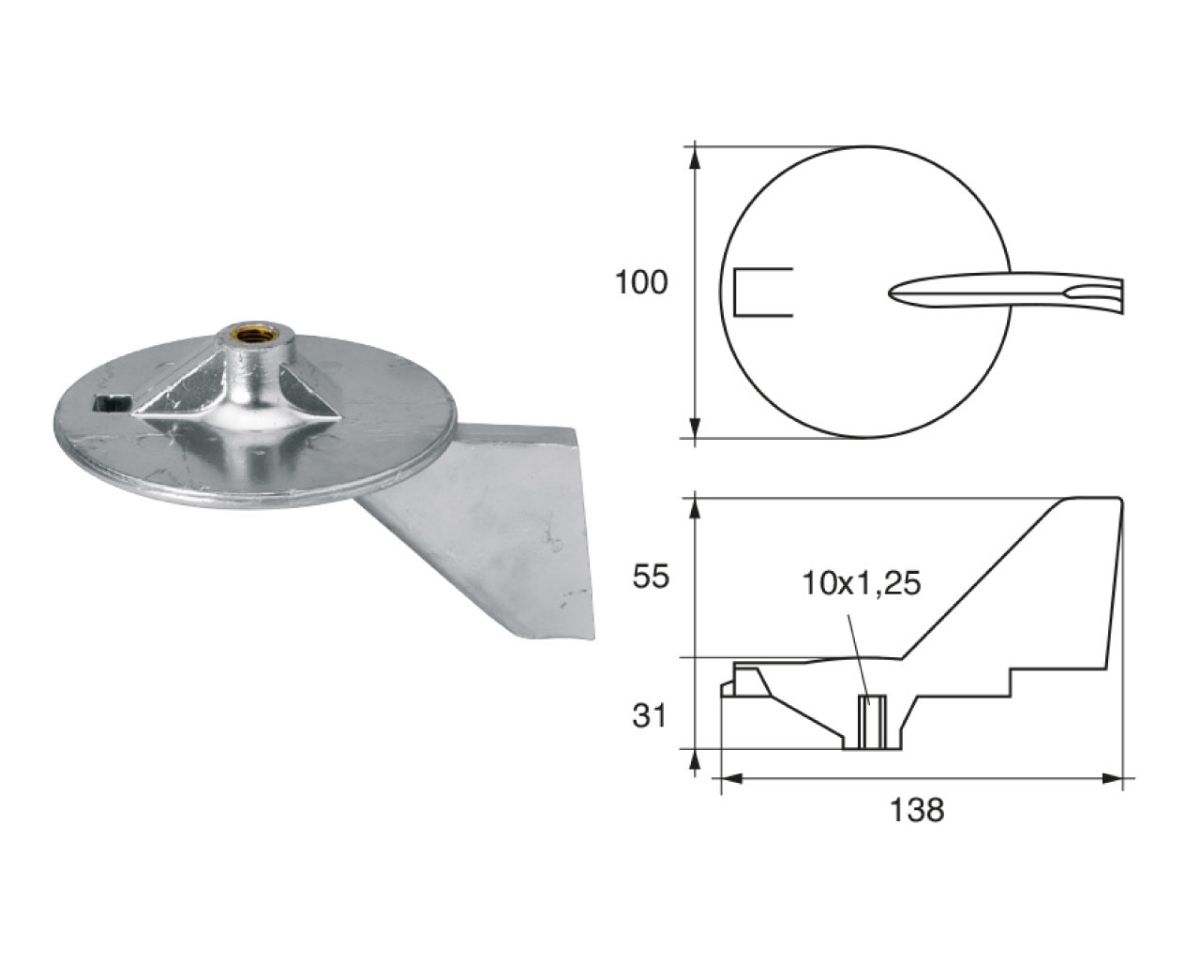 Slika Cink anoda yamaha-mariner fm-ya-225r, Ø100mm