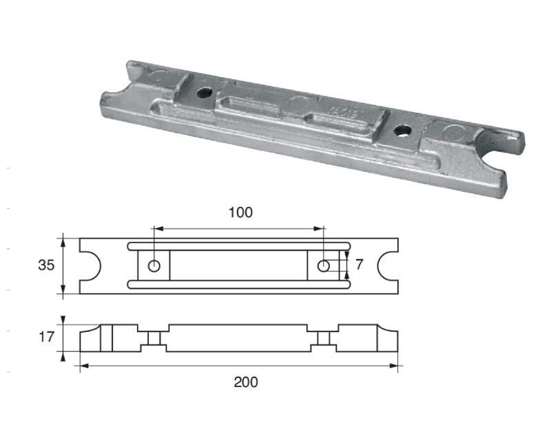 Slika Cink anoda yamaha-mariner f-ya-21, 200x35x17mm