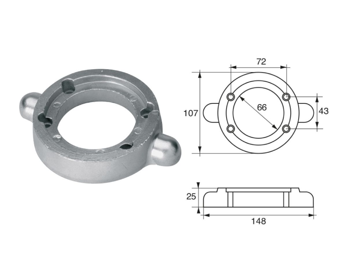 Slika Cink anoda yanmar f-zym-5, Ø170x48mm