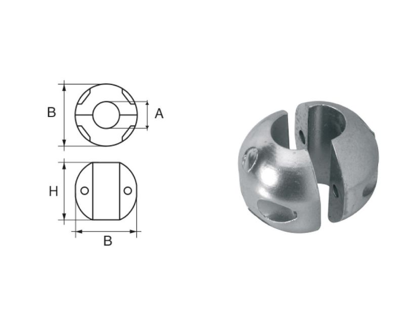 Slika Cink anoda za osovine Ø1¾''x81x83mm