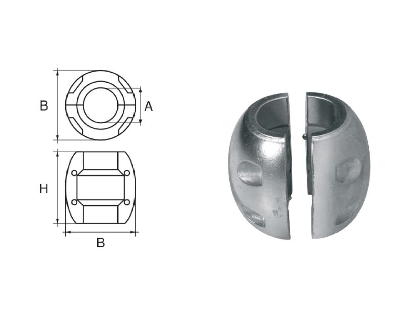 Slika Cink anoda za osovine Ø2''x81x83mm