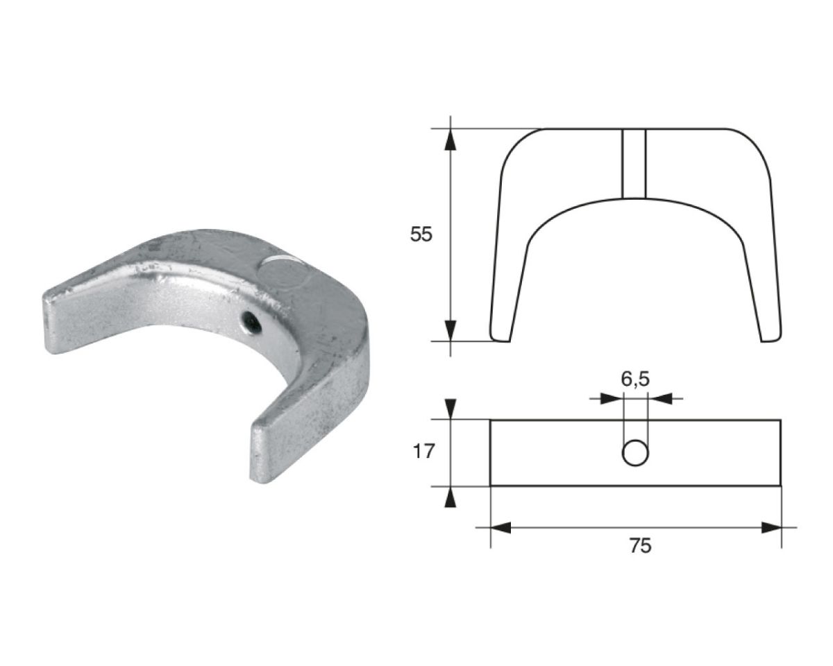 Slika Cink anoda selva f-se-5, 75x55x17mm