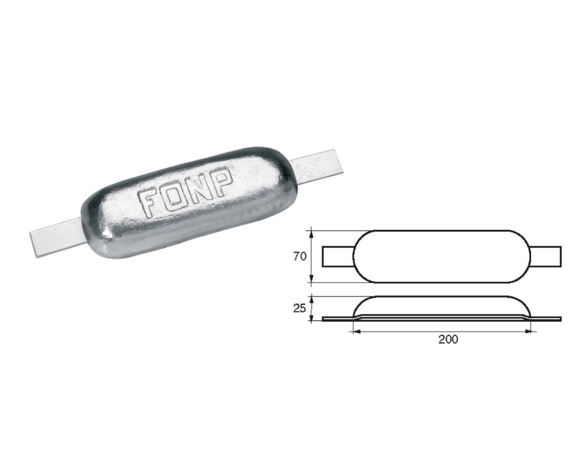 Slika Cink anoda za varenje f1-2 2,2kg, 300(200)x70x25mm