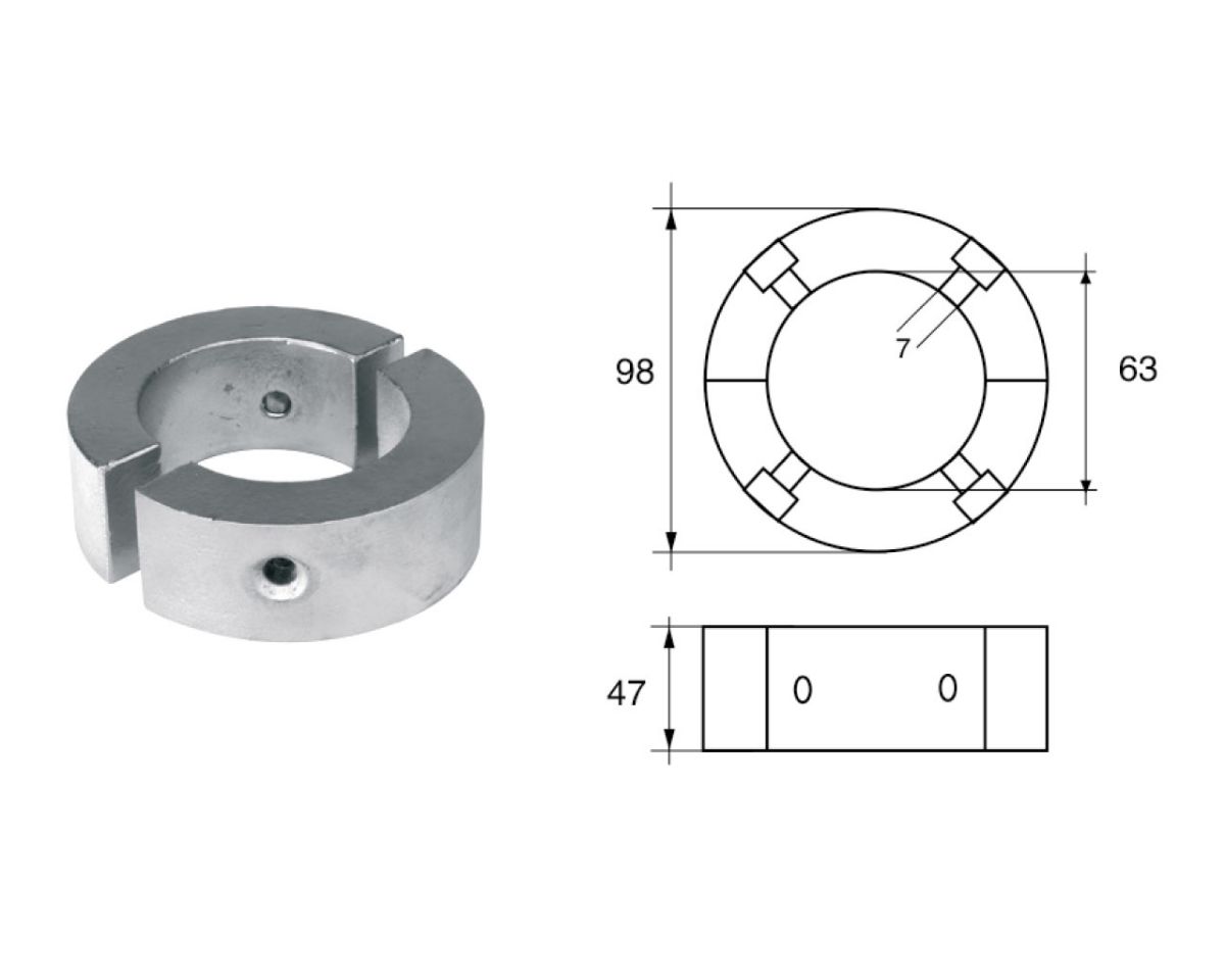 Slika Cink gori Ø95/Ø63x47mm