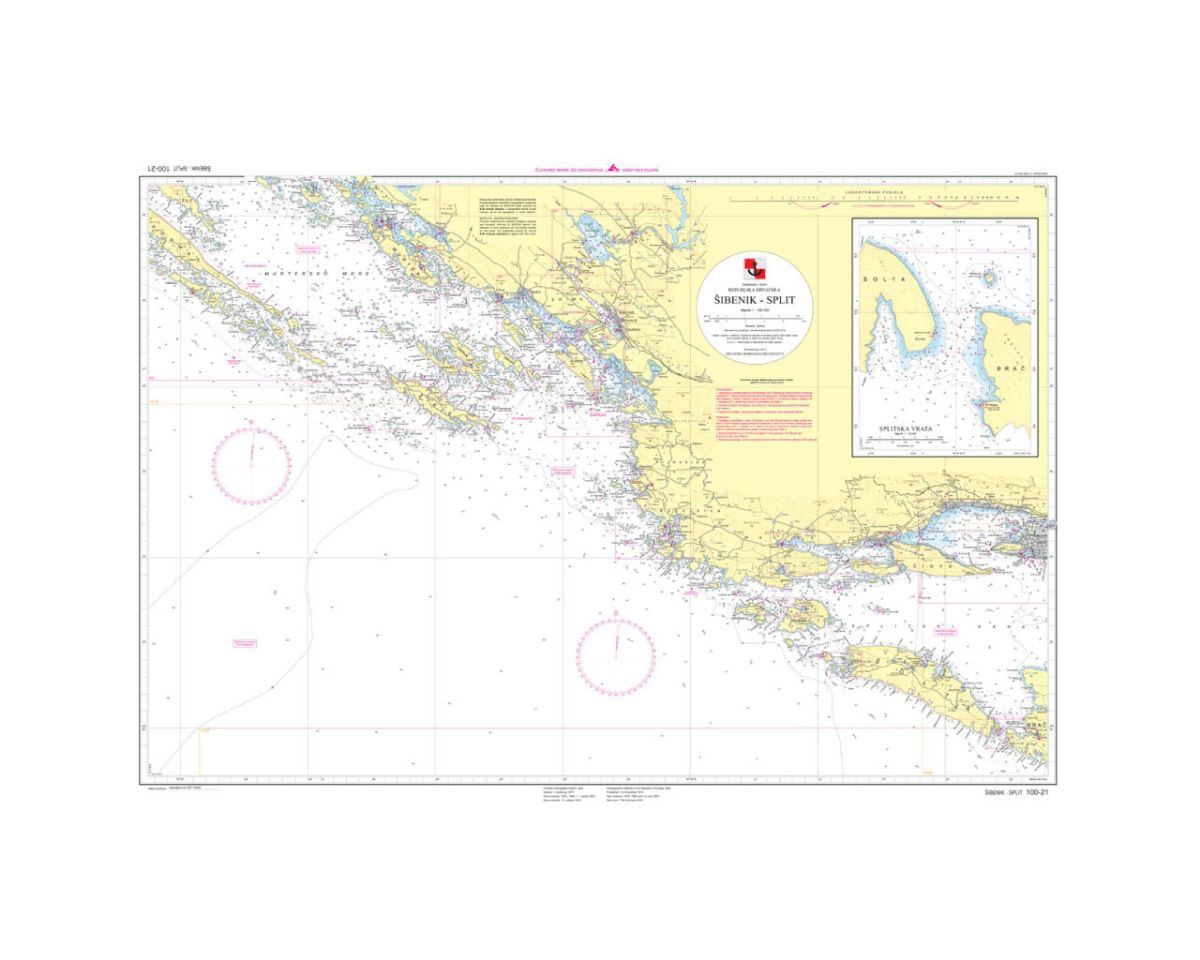 Slika Karta pomorska 100-21 šibenik-split