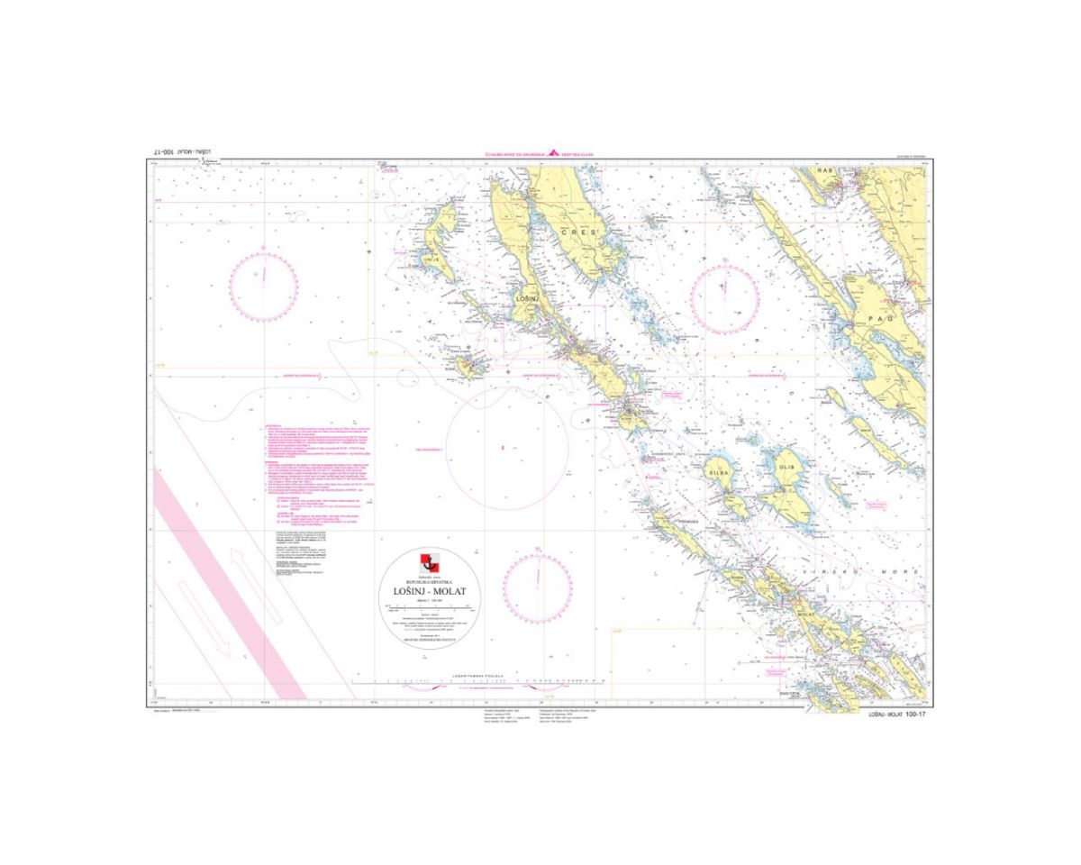 Slika Karta pomorska 100-17 lošinj-molat