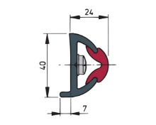 Slika Bokoštitnica Poly 40x31mm, siva, 20 m