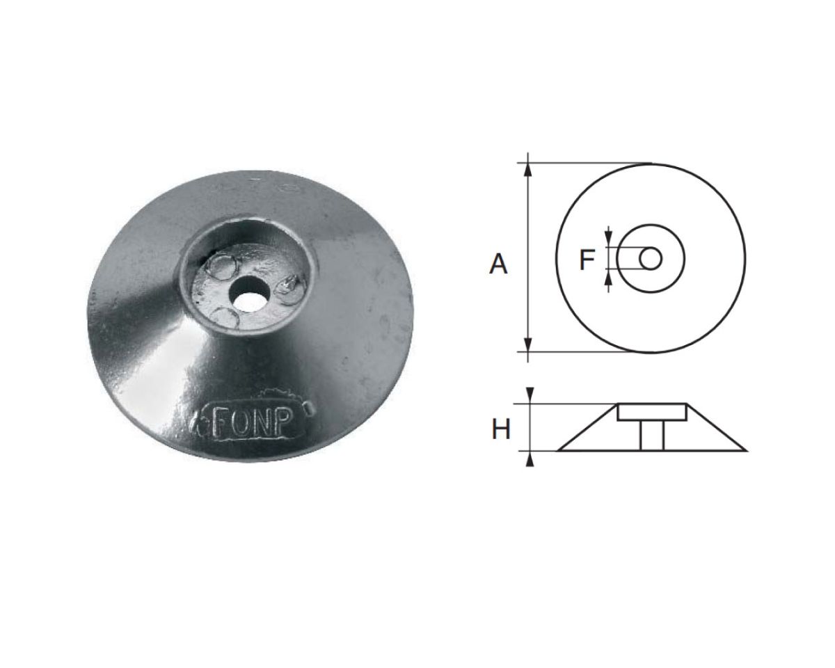 Slika Cink anoda fp-05, Ø50x12x8mm