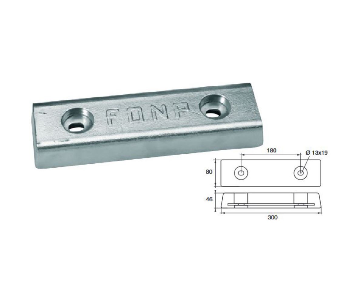 Slika Cink anoda fx-7 7,0kg, 300x80x45mm