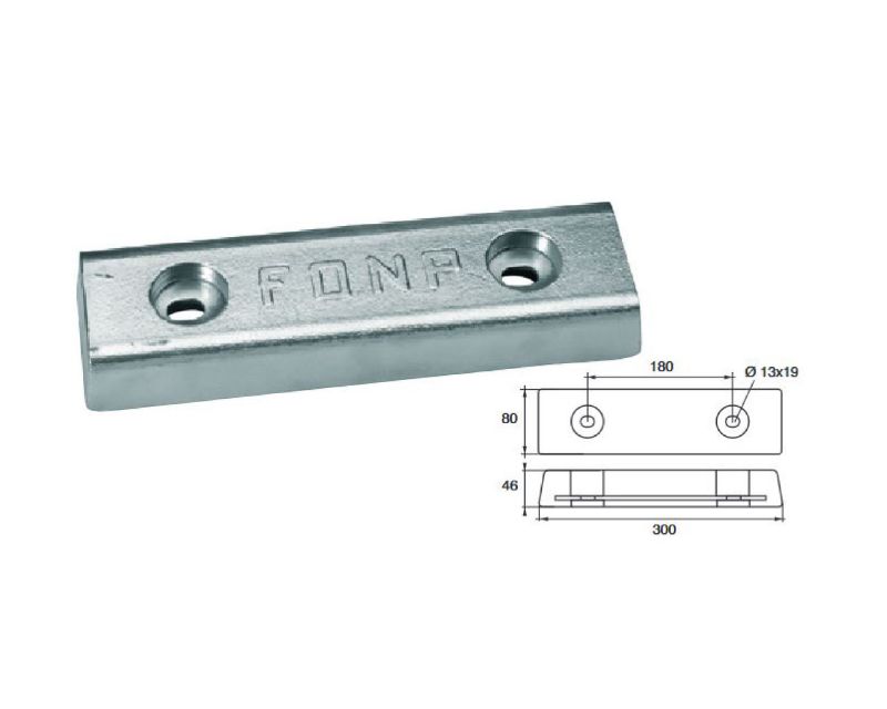 Slika Cink anoda fx-7 7,0kg, 300x80x45mm