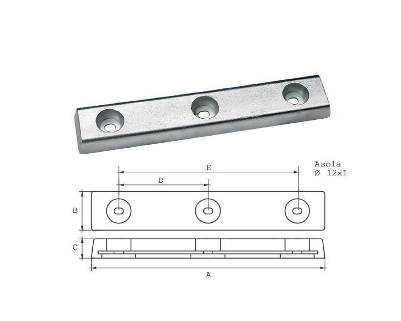 Slika Cink anoda fx-5/3, 5kg, 385x68x30mm
