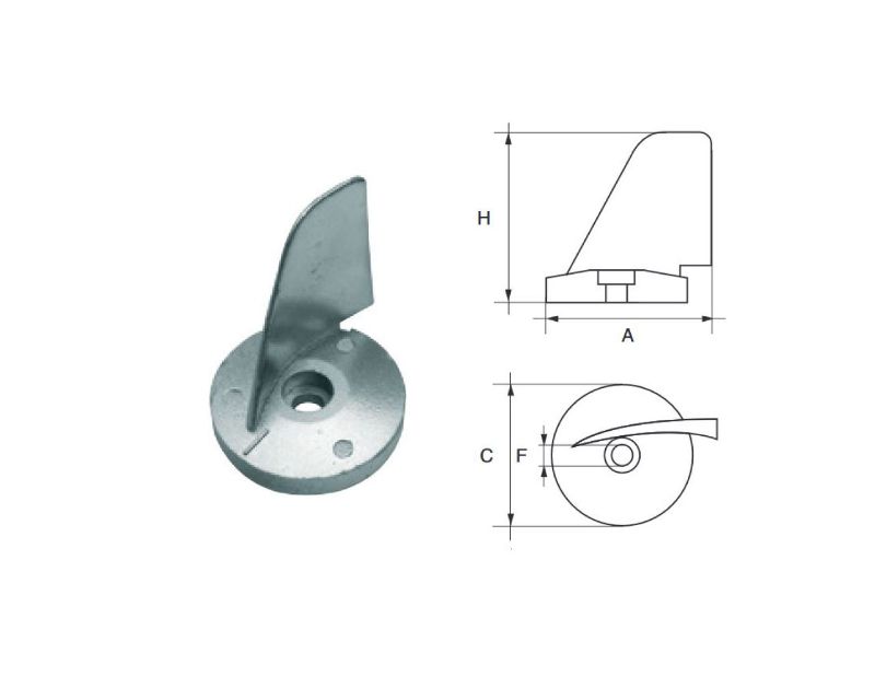 Slika Cink anoda selva f-se-4, 47x40x45mm