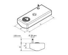 Slika Rezervoar za gorivo 122x52x18x26.5cm, 130l