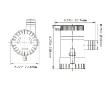Slika 500GPH Neautomatska kaljužna pumpa [SFBP1-G500-01] 12V