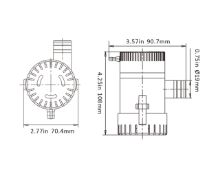 Slika 750GPH Neautomatska kaljužna pumpa [SFBP1-G750-01] 12V