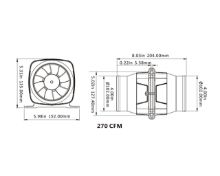 Slika Ventilator 12V, 270CFM-456CMB [SFIB1-270-02]